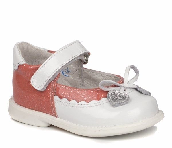 Туфли для девочки Шаговита 1368.бело-персиковый
